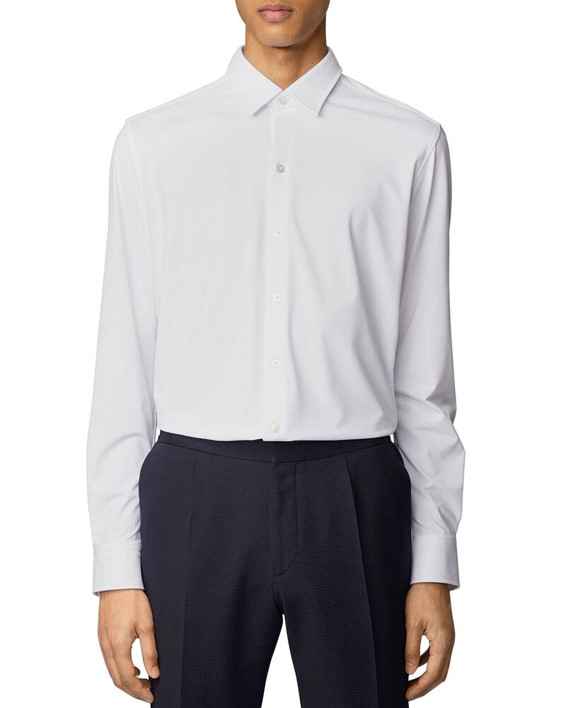 ボス メンズ トップス シャツ BOSS Robbie Sharp Fit Shirt White ホワイト｜ReVida 店