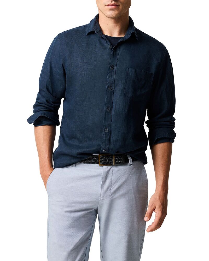 ロッドアンドグン メンズ トップス シャツ リネン Rodd \u0026 Gunn Coromandelinen Shirt Eclipse