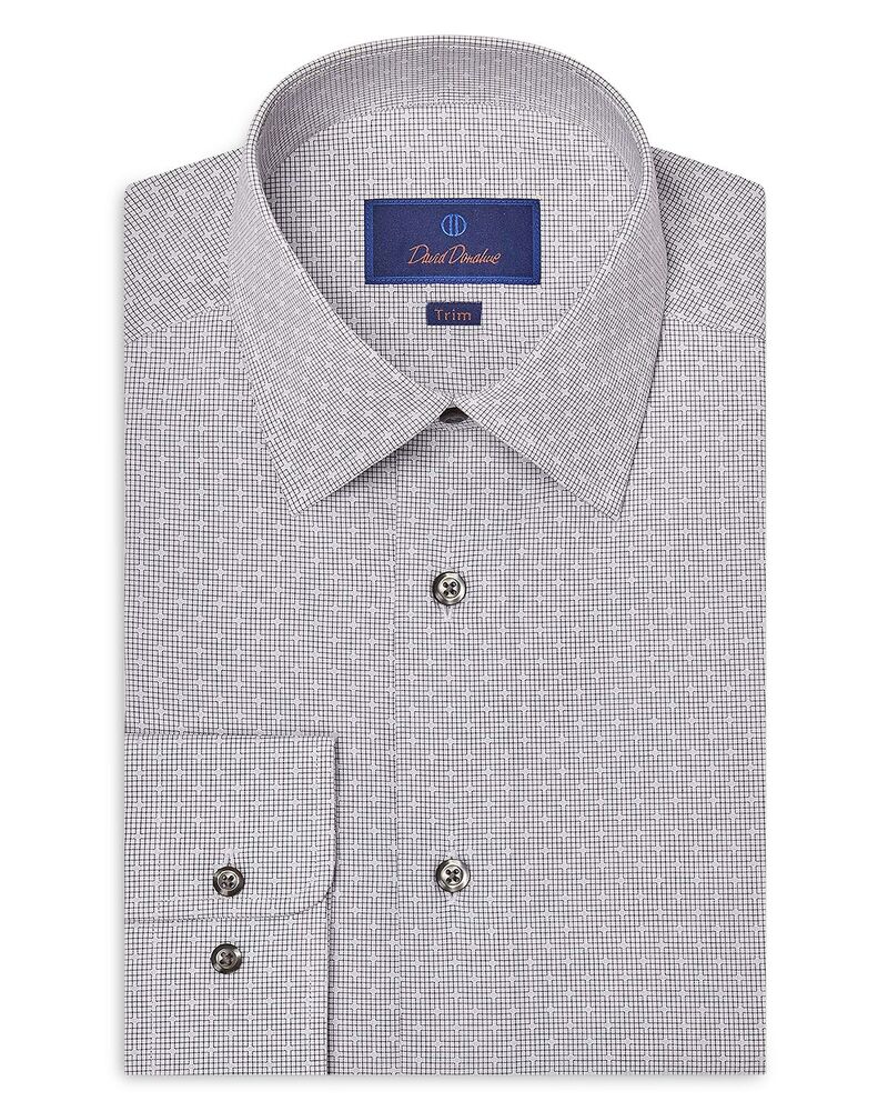 デイビッドドナヒュー メンズ トップス シャツ Davidonahue Trim Fit Dobby Dresshirt White/Black ホワイト