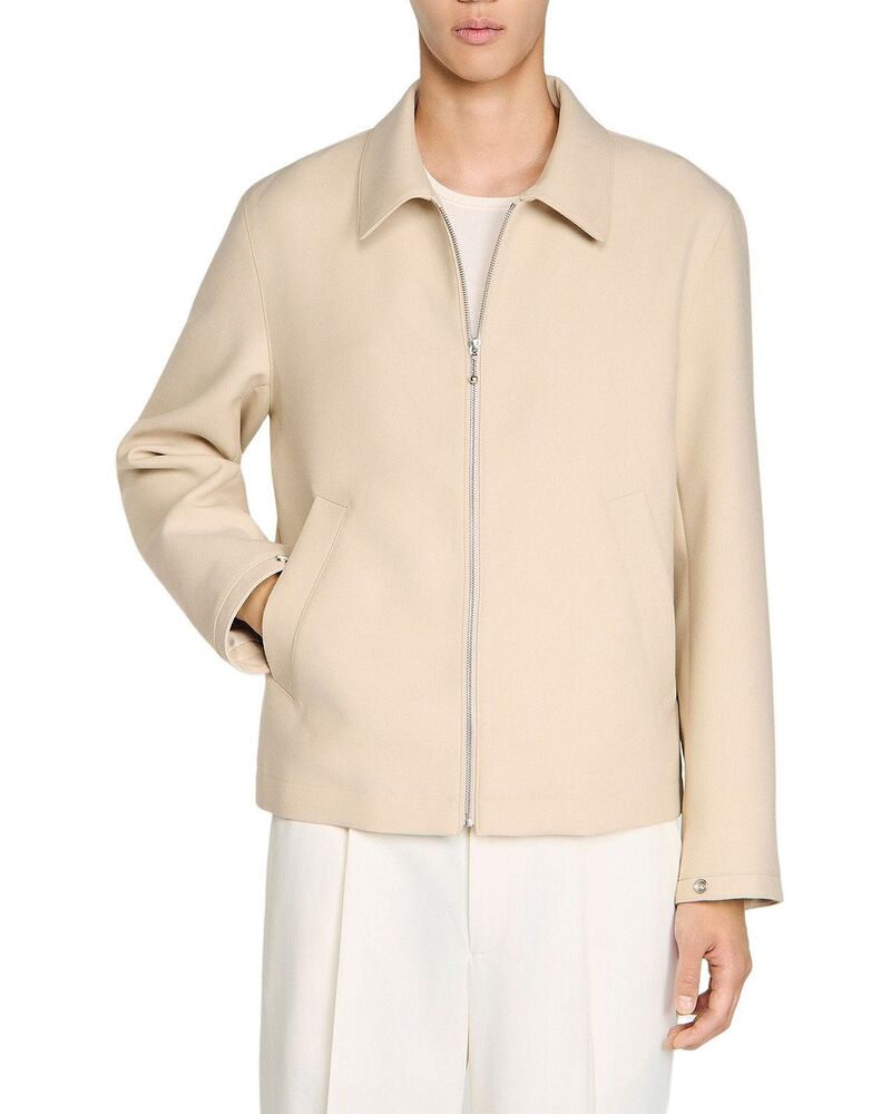 サンドロ メンズ アウター ジャケット・ブルゾン Sandro Zip Jacket Beige ベージュ|ReVida 店