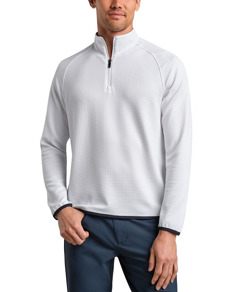 ローヌ メンズ アウター ニット・セーター Rhone Founders Textured Quarter-Zip Golf Sweater Bright White ホワイト