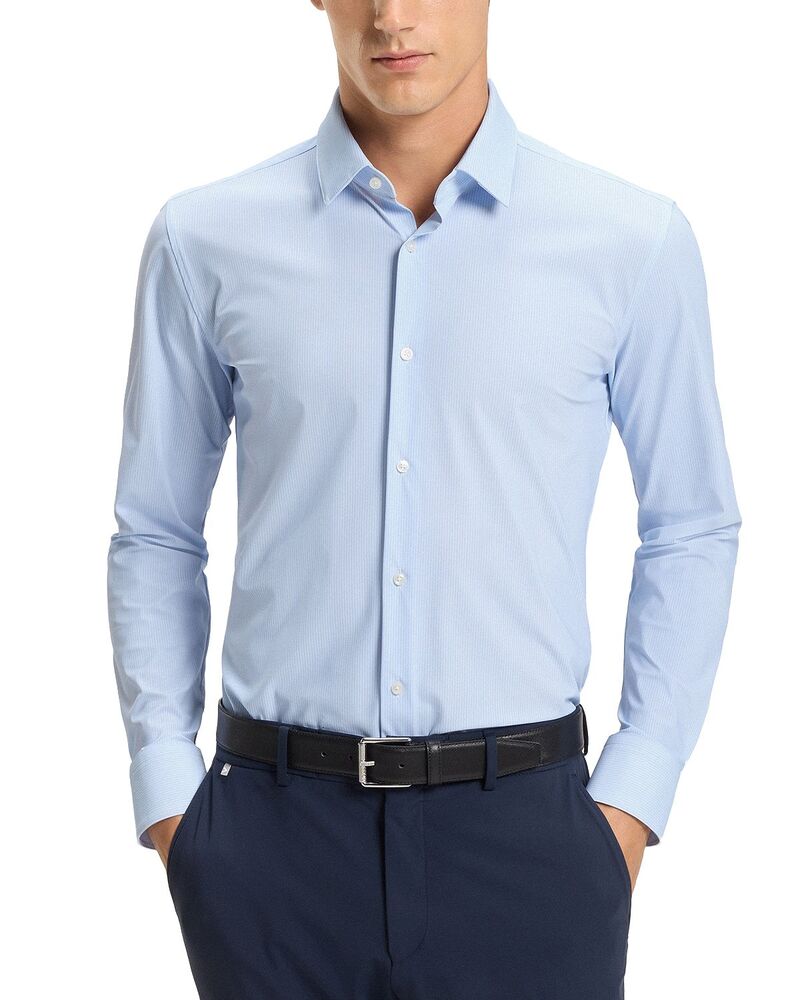 ボス メンズ トップス シャツ スリムフィット BOSS Hankent Collar Slim Fit Dresshirt Light Pastel Blue ブルー