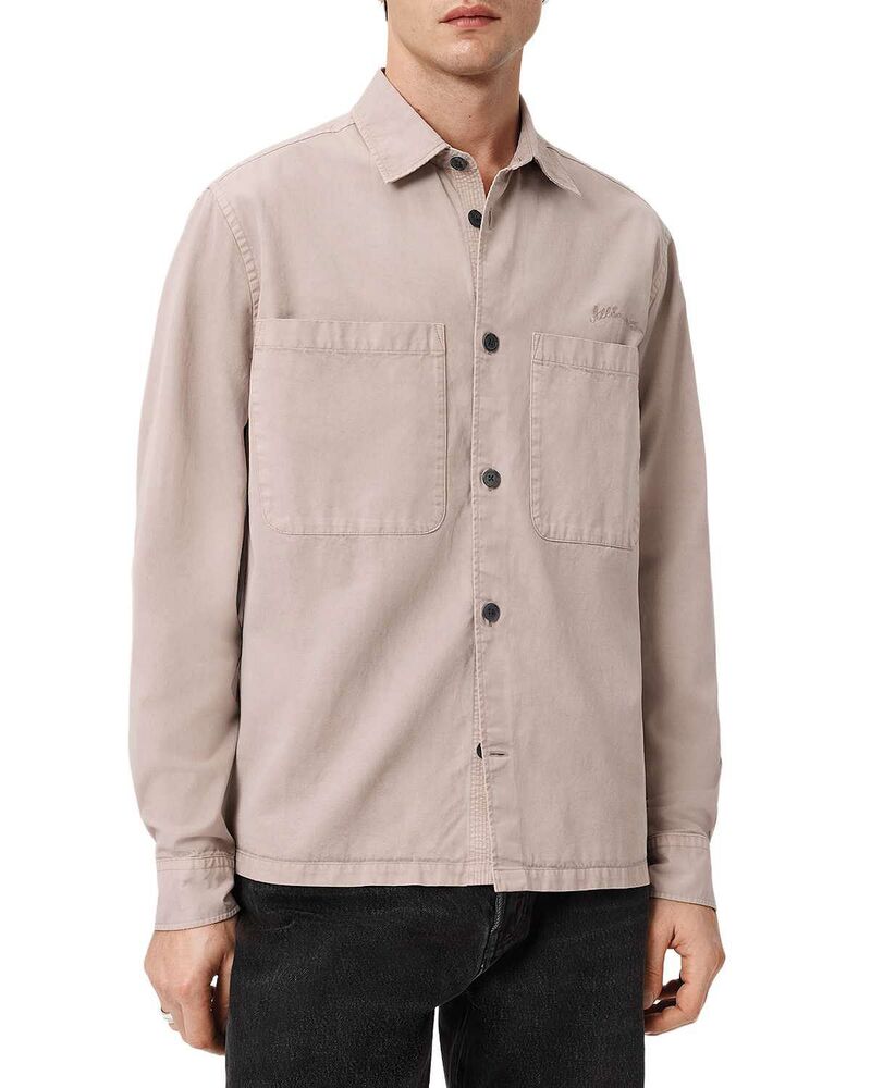 オールセインツ メンズ トップス プルオーバー ALLSAINTS Rohdi Long Sleeve Overshirt Dusk White 白いこと