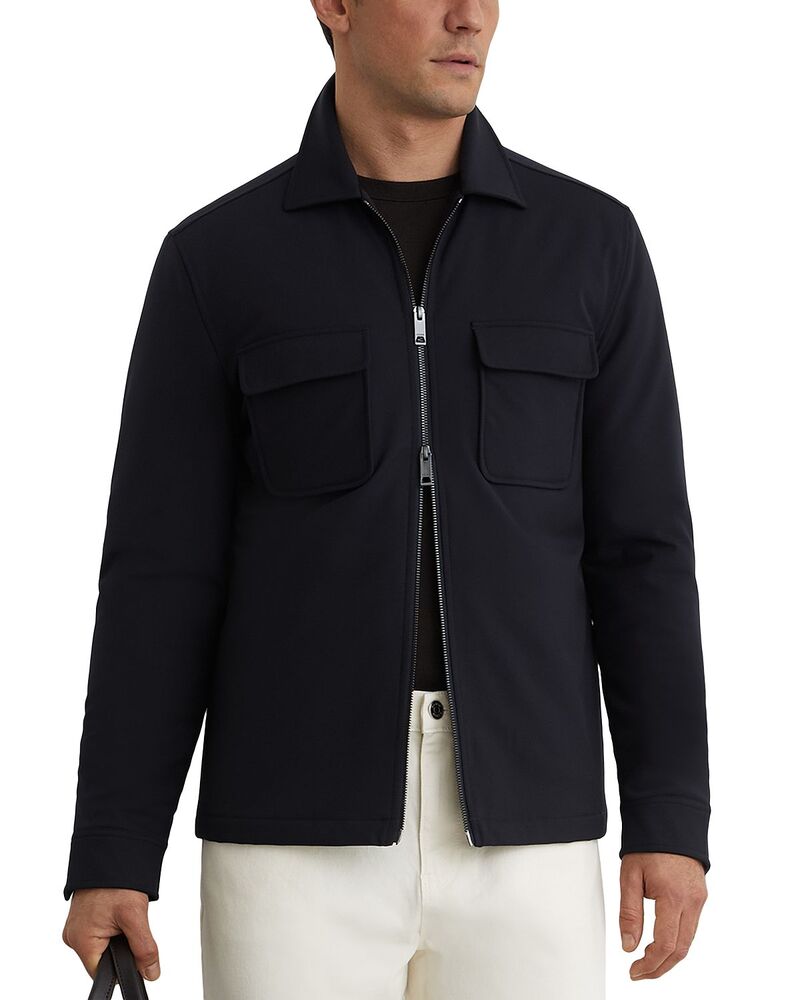 レイス メンズ アウター ジャケット・ブルゾン フルジップ REISS Wadded Zip Through Jacket Navy ネイビー
