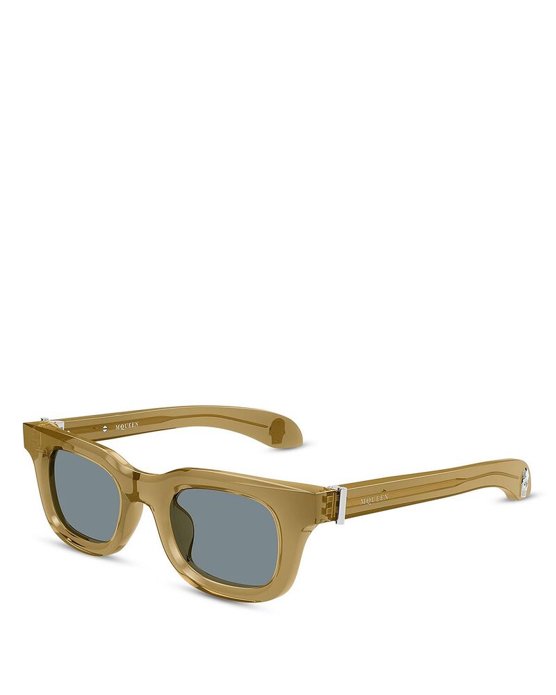 マックイーン レディース 付属物 サングラス・アイウェア McQueen Rectangular Sunglasses 46粍 BROWN/GREY 薄墨色