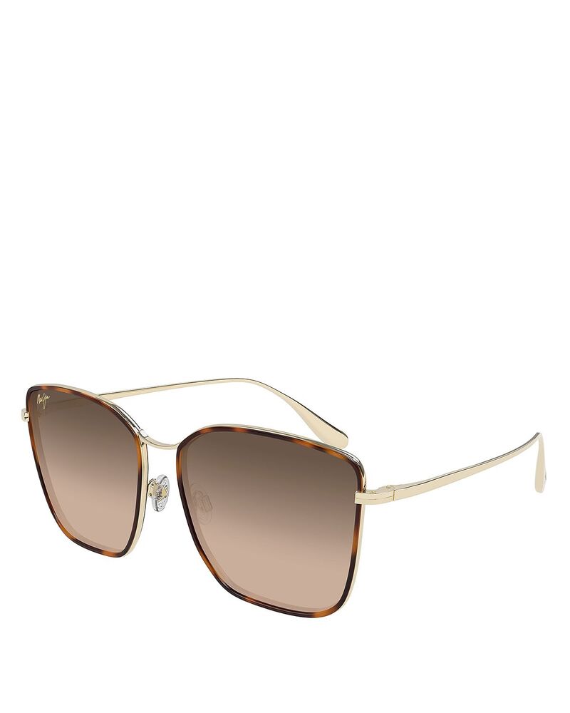 マウイ体育館 レディース 添え物 サングラス・アイウェア Maui Jim Tiger Lily Polarized Sunglasses 57粍 Shiny Black 黒いこと