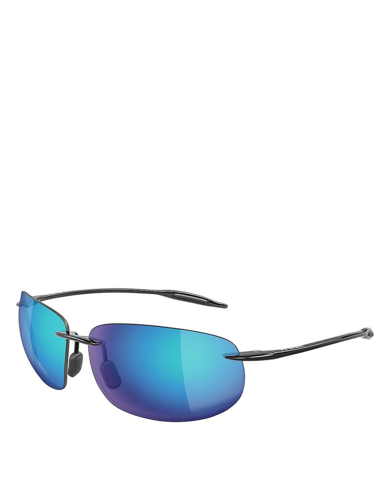 マウイ体育館 レディース 付属物 サングラス・アイウェア Maui Jim Breakwall Polarized Rectangular Sunglasses 64粍 Blue 青碧