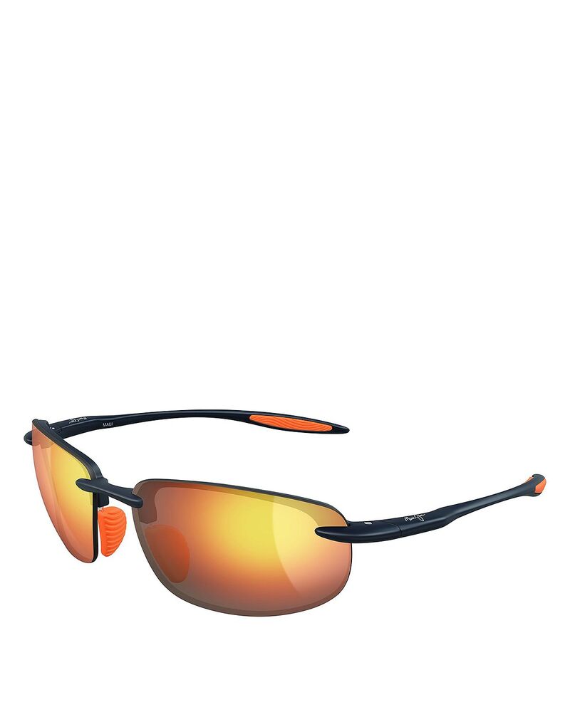 マウイ体育館 レディース 佩び物 サングラス・アイウェア Maui Jim Hookipa Ultra Polarized Rectangular Sunglasses 63粍 Hawaii Lava Full Mirror Polar