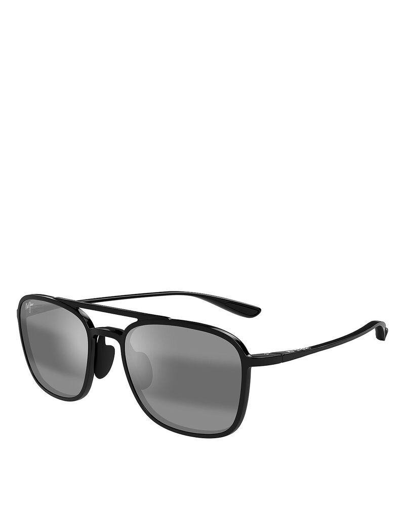 マウイ体育館 レディース 佩び物 サングラス・アイウェア Maui Jim Keokea Polarized Aviator Sunglasses 55粍 Black 黒いこと