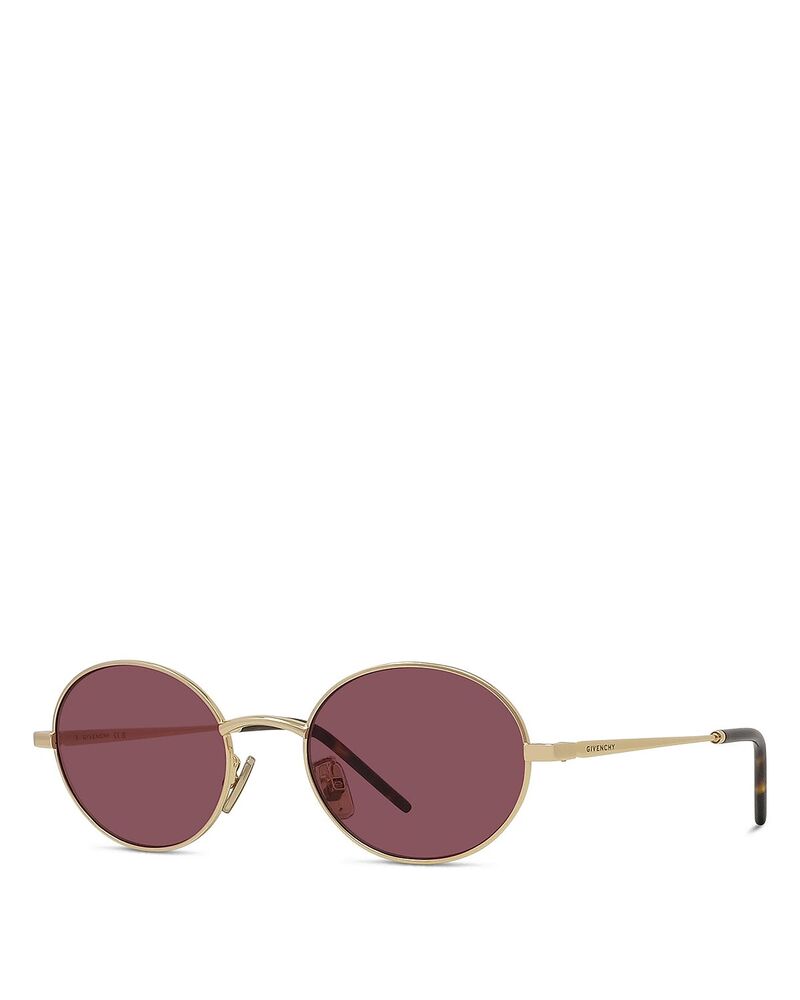 ジバンシー レディース 佩び物 サングラス・アイウェア Givenchy Oval Sunglasses 51粍 gold/violet 相撲取り草