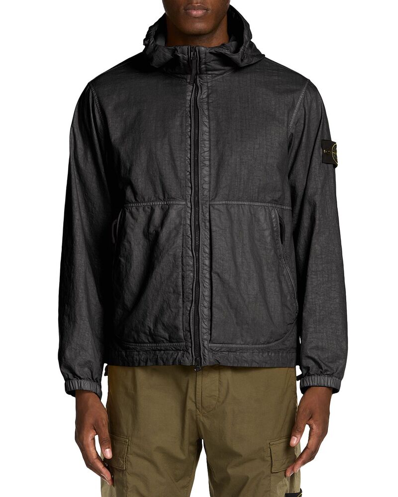 ストーンアイランド メンズ アウター ジャケット・ブルゾン フーデッドジャケット キャップ Stone Island Capospalla Zip Hooded Jacket Black ブラック