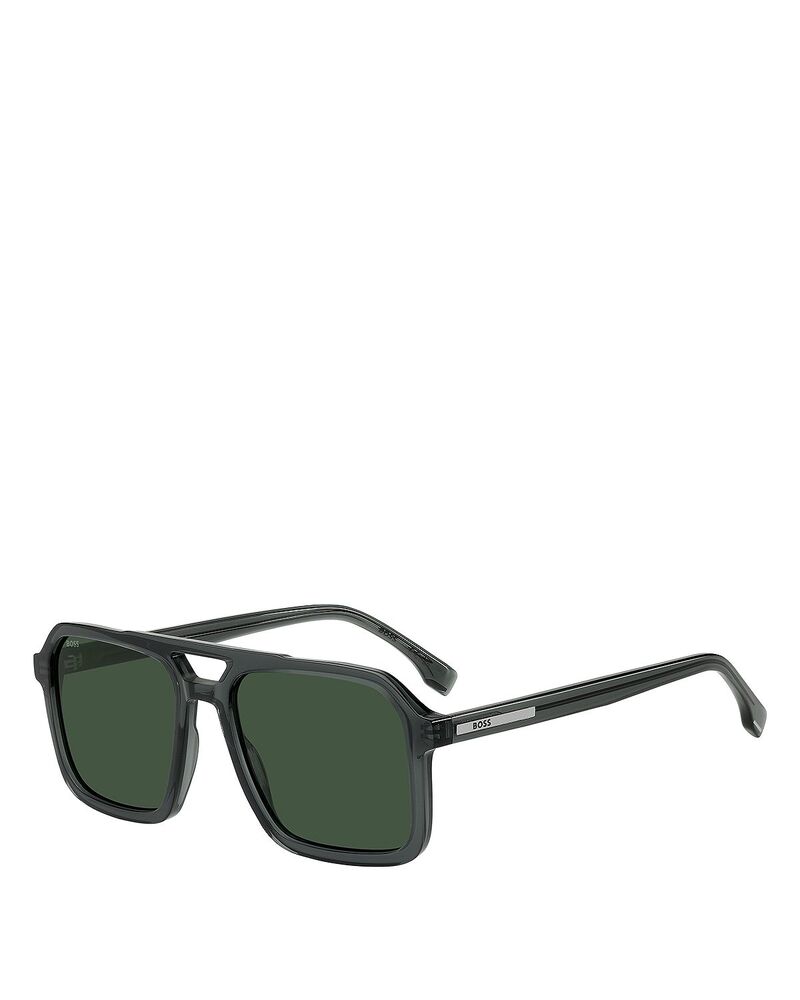 ヒューゴボス レディース 佩び物 サングラス・アイウェア Hugo Boss Double Bridge Square Sunglasses 56粍 GREEN 緑であること