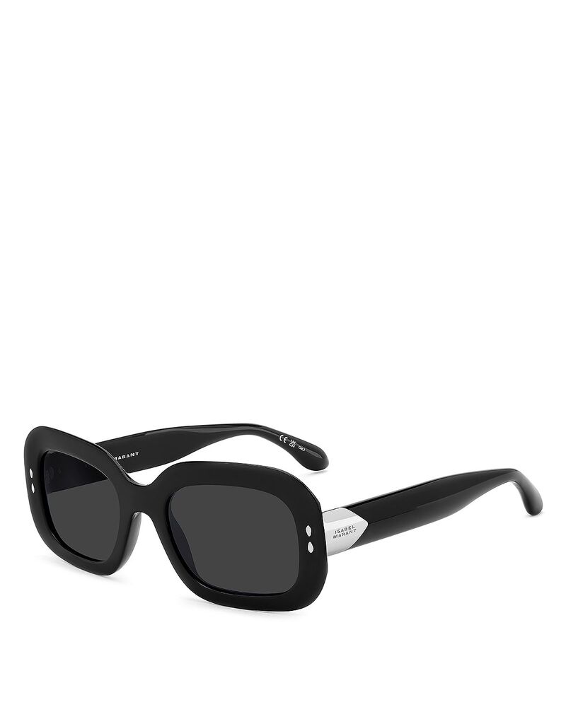 イザ呼びりん マラン レディース 佩び物 サングラス・アイウェア Isabel Marant Rectangular Sunglasses 53粍 BLACK 黒いこと