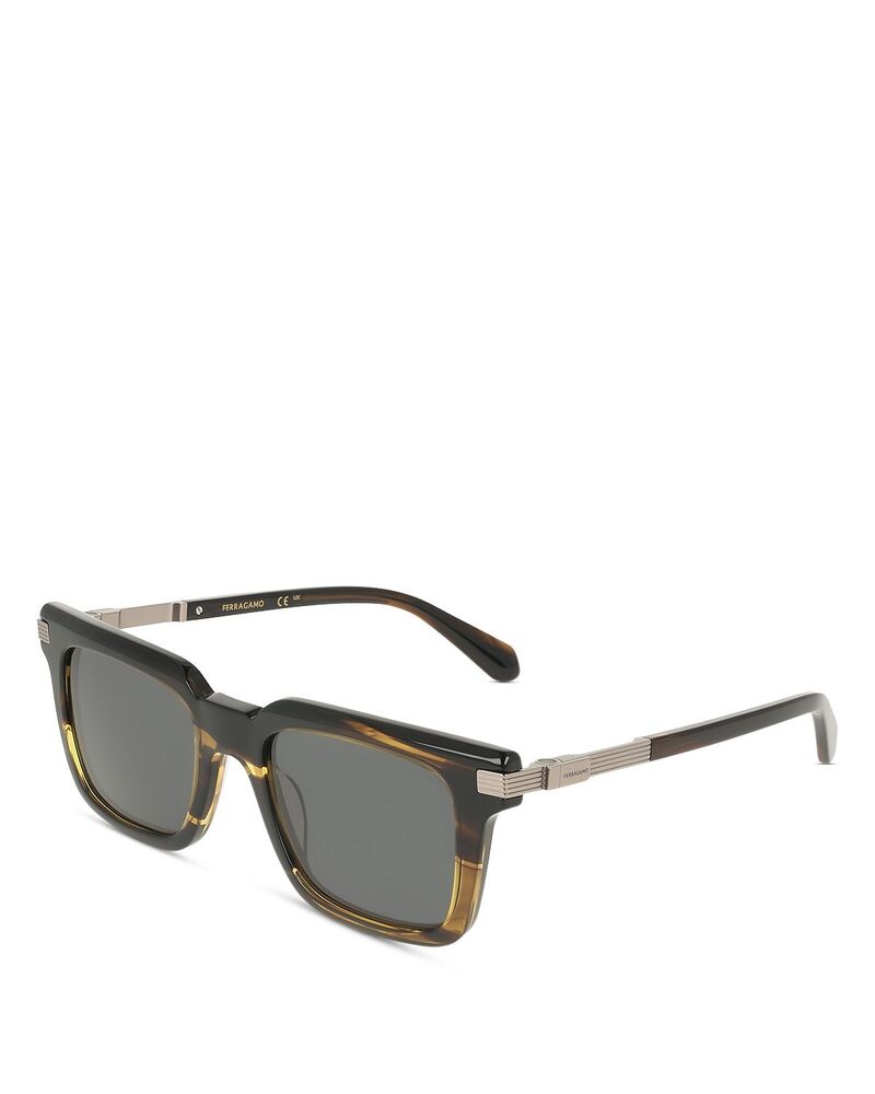 フェラガモ レディース 付属物 サングラス・アイウェア FERRAGAMO Prisma Square Sunglasses 53粍 Khaki Horn カーキ