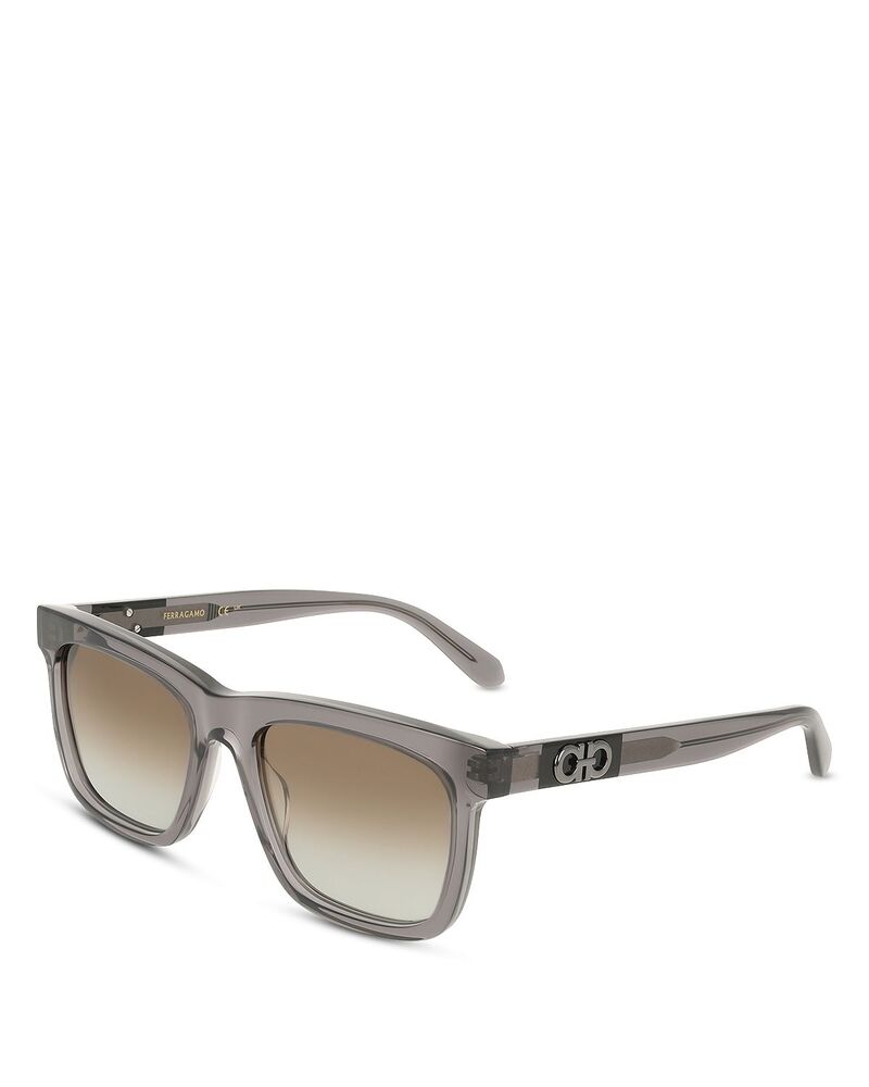 フェラガモ レディース 付属物 サングラス・アイウェア FERRAGAMO Color Blockeyhole Bridge Rectangular Sunglasses 55粍 Transparent Grey 薄墨色
