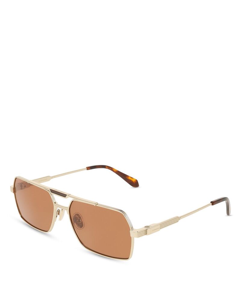 フェラガモ レディース 佩び物 サングラス・アイウェア FERRAGAMO Prisma Pilot Sunglasses 61粍 Gold/Brown 赤銅色