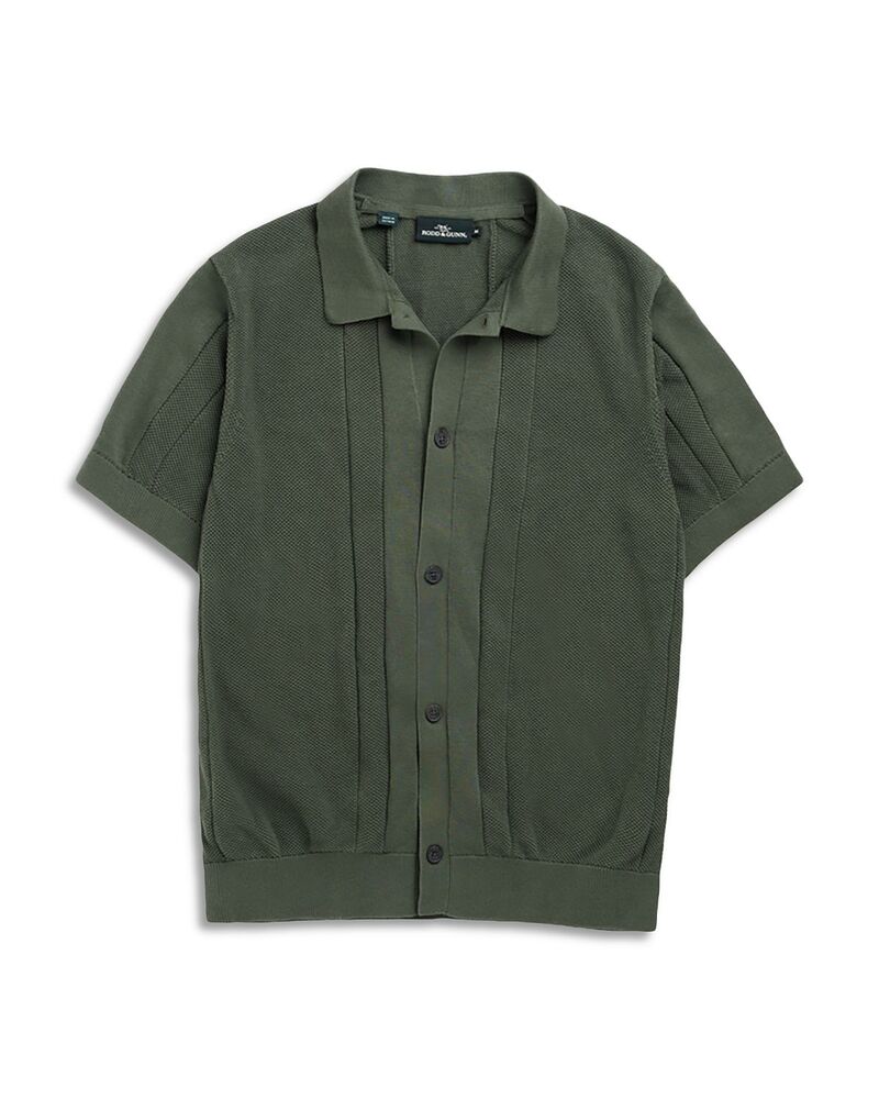 ロッドアンドグン メンズ トップス シャツ ニット Rodd \u0026 Gunn Cobb River Knit Button Shirt Forest フォレスト