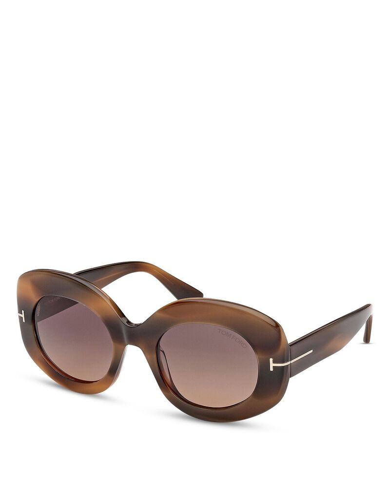 トム・ジェラルド・r・フォード レディース 付属物 サングラス・アイウェア Tom Ford Round Sunglasses 51粍 coloured havana/bordeaux