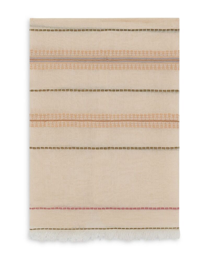 ジェラルド・ダレル レディース アクセサリー マフラー・ストール・スカーフ プリント Gerardarel Dana Stripe Detail Printed Scarf Beige ベージュ｜ReVida 店