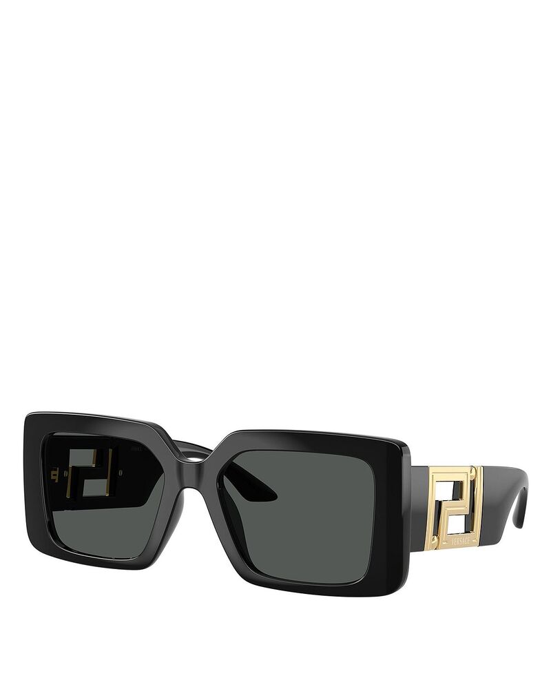 ヴェルサーチ レディース 佩び物 サングラス・アイウェア Versace Square Sunglasses 55粍 Black 黒いこと