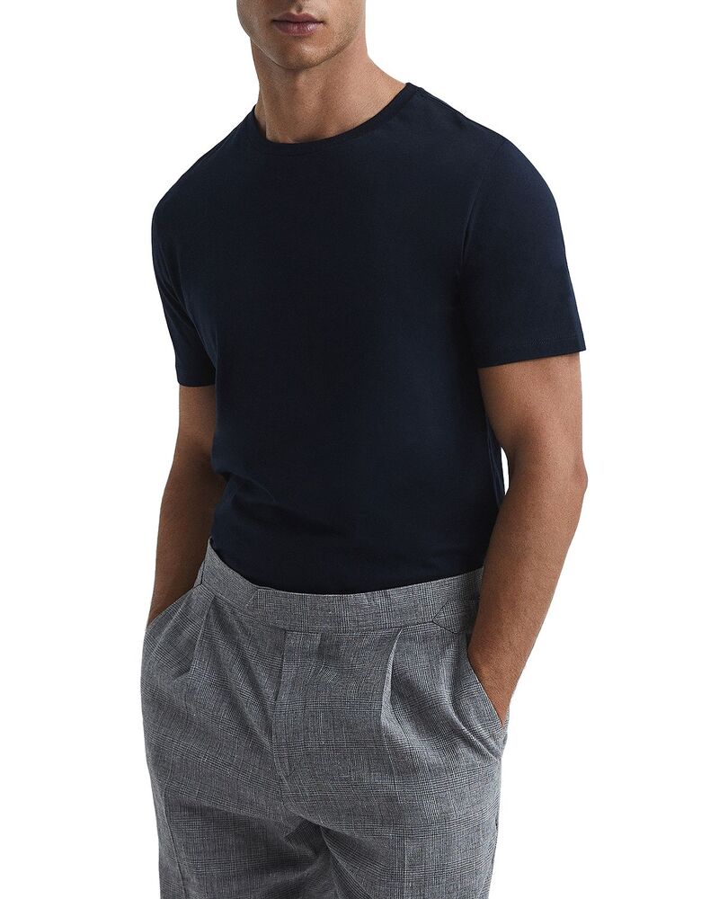 レイス メンズ トップス Tシャツ クルーネック REISS Bless Crewneck Tee Navy 2 ネイビー|ReVida 店