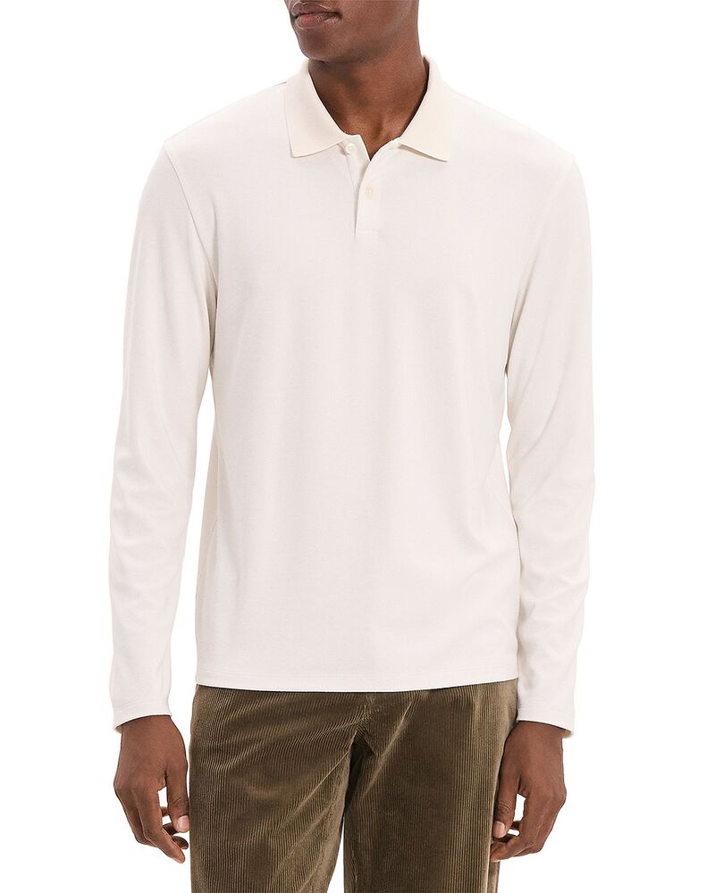 セオリー メンズ トップス ポロシャツ Theory Goris Long Sleeve Polo Shirt Winter Ivory アイボリー