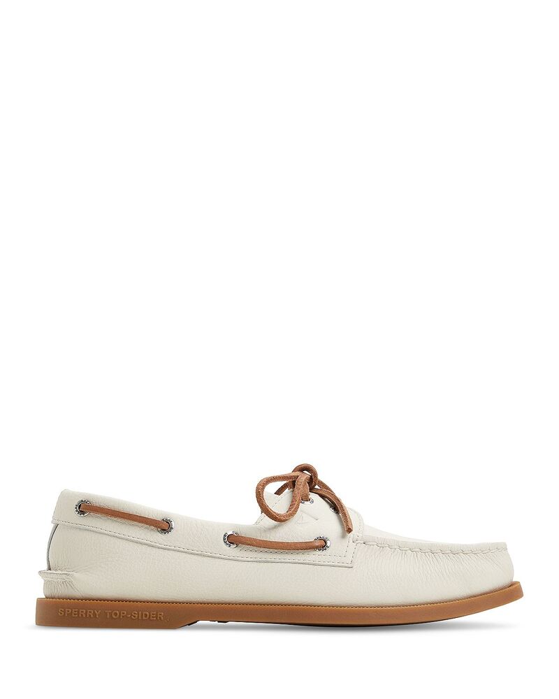 スペリー メンズ シューズ レザー Sperry Men's Authentic Original Two Eye Leather Boat Shoes Open White ホワイト|ReVida 店