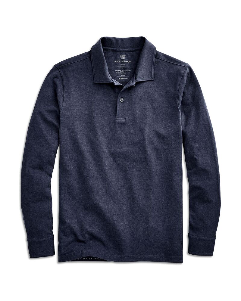 マック ウェルダン メンズ トップス ポロシャツ コットン Mack Weldon Silver Pima Cotton Long Sleeve Polo Shirtrue Navy ネイビー