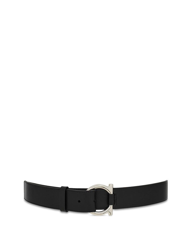 フェラガモ メンズ 付属物 三尺帯 なめし革 FERRAGAMO Men\u0027s Gancini Leather Belt Nero