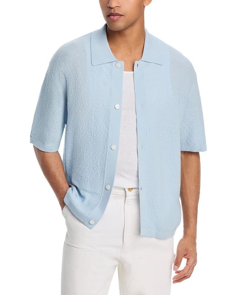 フレーム メンズ アウター カーディガン セーター FRAME Short Sleeve Cardigan Sweater Pale Blue ブルー