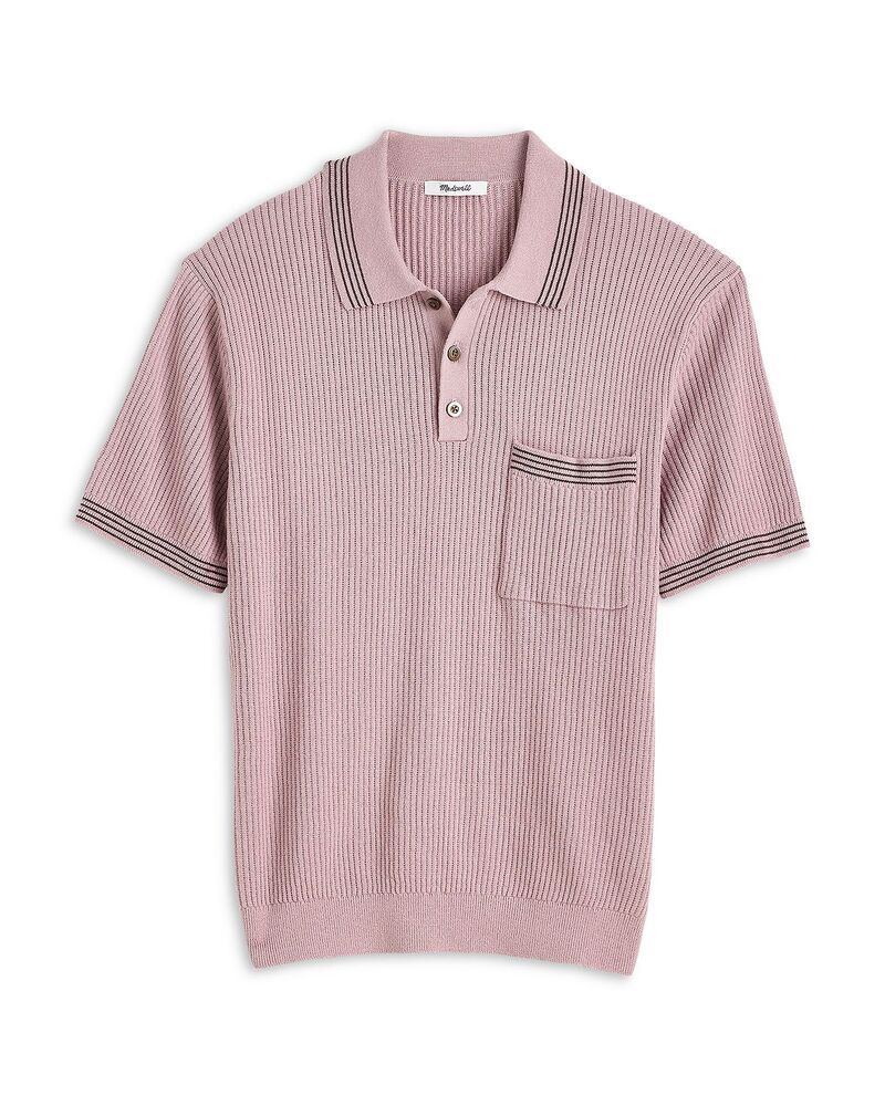 メイドウェル メンズ アウター 編み物・プルオーバー スポーツシャツ Madewell Tipped Sweater Polo Pale Thistle