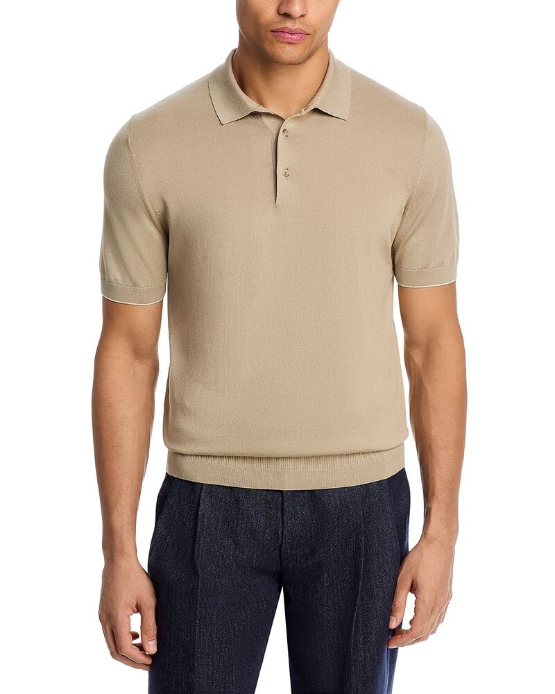 ボス メンズ トップス ポロシャツ シルク コットン BOSSilk Cotton Polo Shirt Beige/Khaki カーキ|ReVida 店