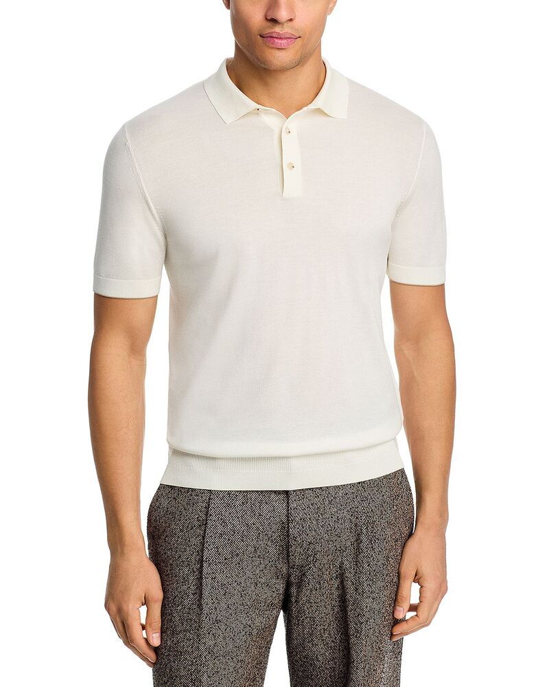 ボス メンズ トップス ポロシャツ シルク コットン BOSSilk Cotton Polo Shirt Open White ホワイト｜ReVida 店 74,140円