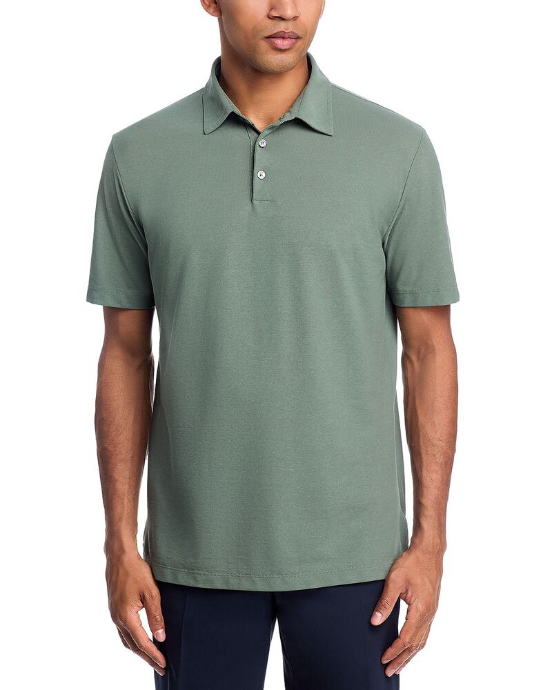 スローウエア メンズ トップス ポロシャツ スリムフィット コットン Slowear Zanone Ice Cotton Slim Fit Polo Shirt Sage セージ｜ReVida 店