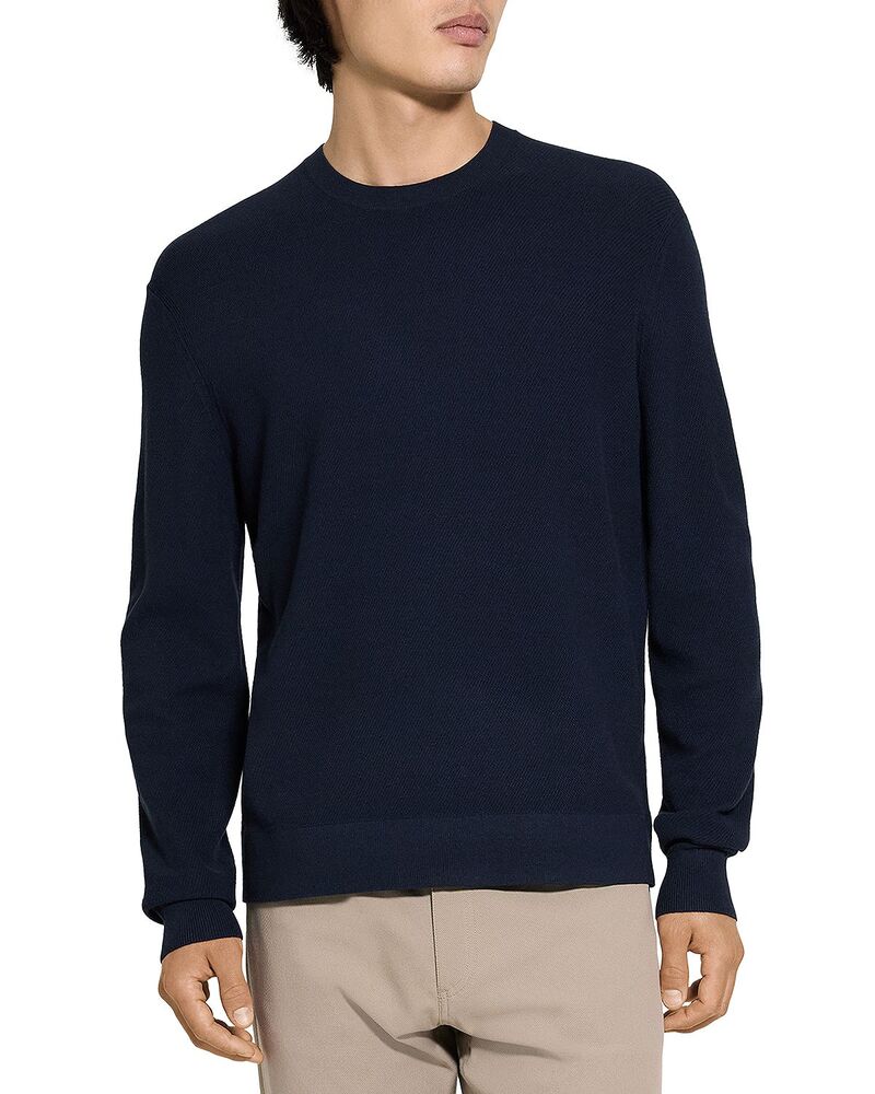 行動論理 メンズ アウター 編み物・プルオーバー 労働者の一団のど頚 Theory Riland Crewneck Sweater Dark Eclipse