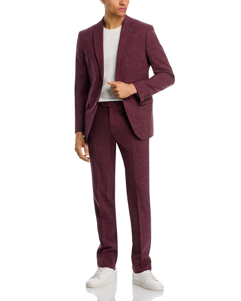 ジョンバルベイトスター ユーエスエー メンズ アウター ジャケット・ブルゾン スリムフィット パンツ John Varvatostar USA Slim Fit Solid Suit Jacket & Pants Burgundy バーガンディ
