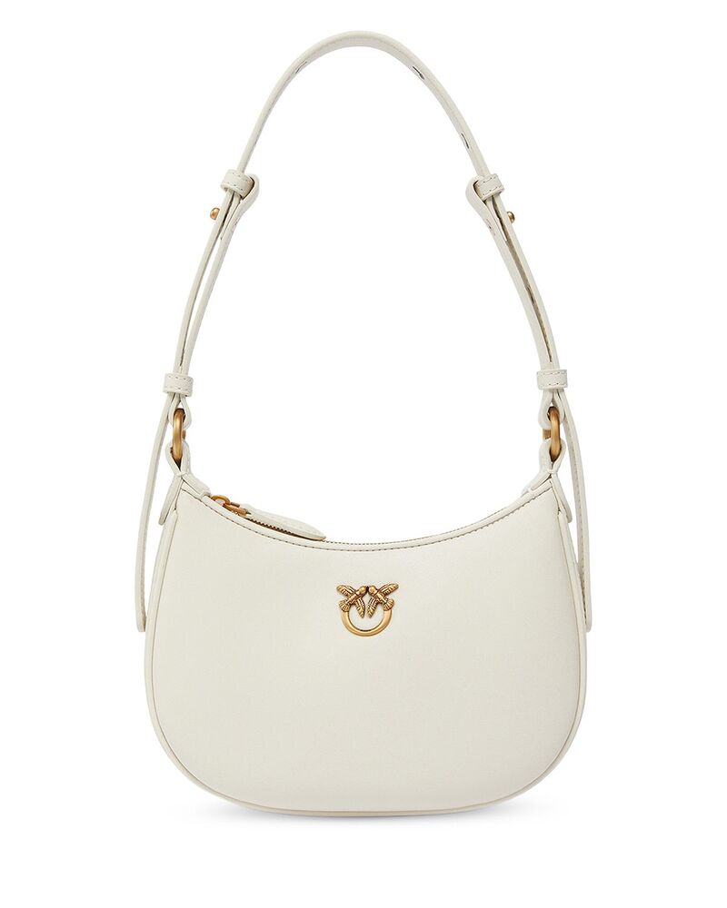 ピンコ レディース バッグ PINKO Half Moon Baby Shoulder Bag WHITE+WHITE-ANTIQUE GOLD ホワイト
