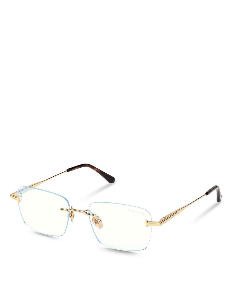 トム・フォード レディース アクセサリー サングラス・アイウェア Tom Ford Rectangular Blue Light Glasses 54mm Gold ゴールド