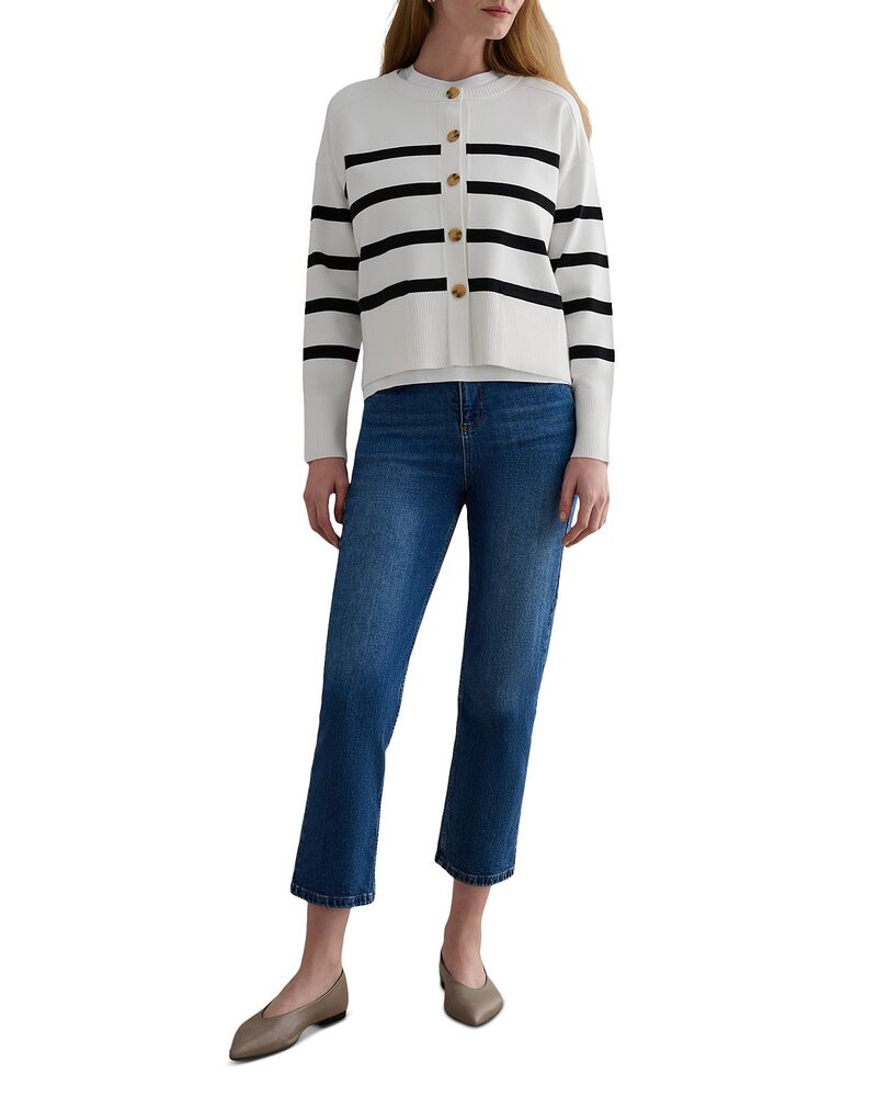 ホッブス英国の首都 レディース アウター ジレー HOBBS LONDON Megan Cardigan Ivory Navy 象牙色