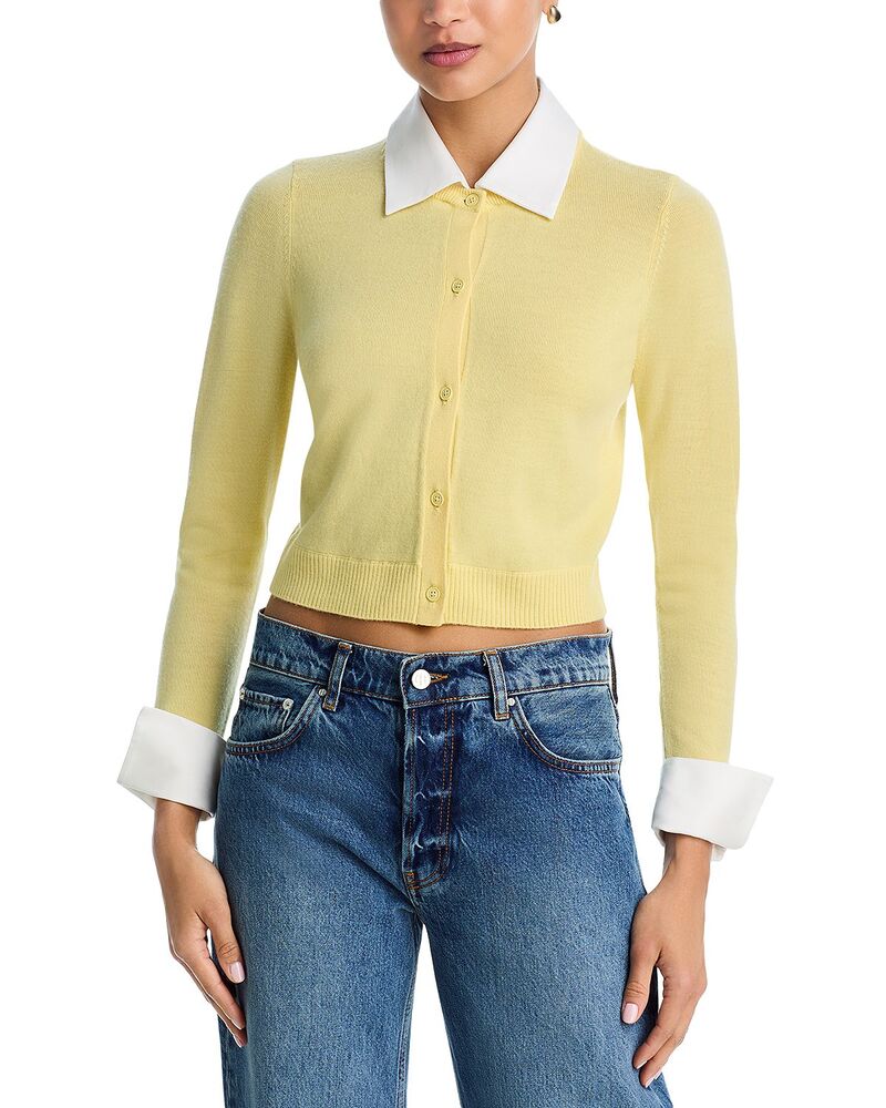 アリスアンドオリビア レディース アウター カーディガン Alice and Olivia Dollie Layered Look Cardigan Butter