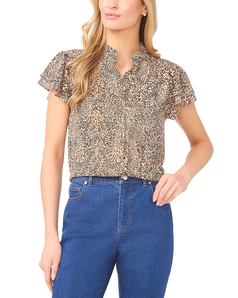 セセ レディース トップス シャツ CeCe Flutter Sleeve Top Dune|ReVida 店