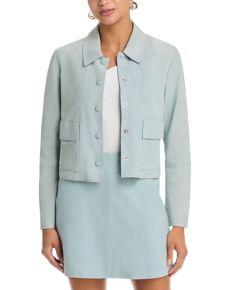 バイマレンバーガー レディース アウター ジャケット・ブルゾン スエード By Malene Birger Annie Suede Jacket Arona Blue ブルー|ReVida 店