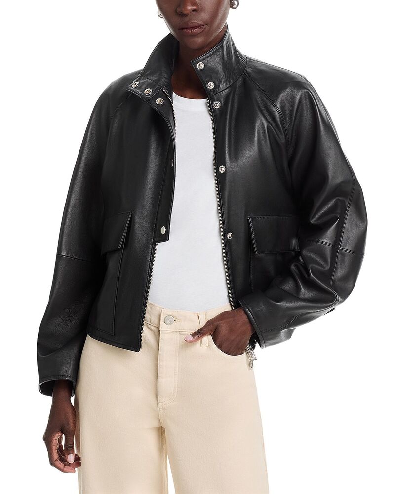 バイマレンバーガー レディース アウター 上衣・上衣 なめし革 By Malene Birger Suzanne Leather Jacket Black 黒いこと