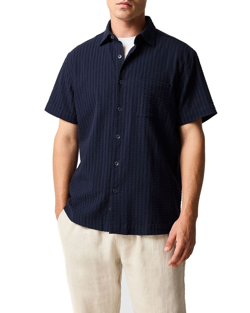 ロッドアンドグン メンズ トップス シャツ Rodd \u0026 Gunn Mystery Creek Seersucker Shirt Midnight