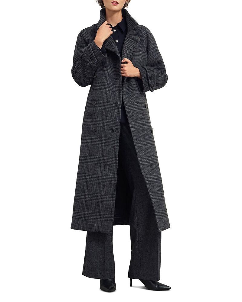 ホッブスロンドン レディース アウター コート HOBBS LONDON Peckworth Plaidouble Breasted Long Coat Grey Multi グレー｜ReVida 店