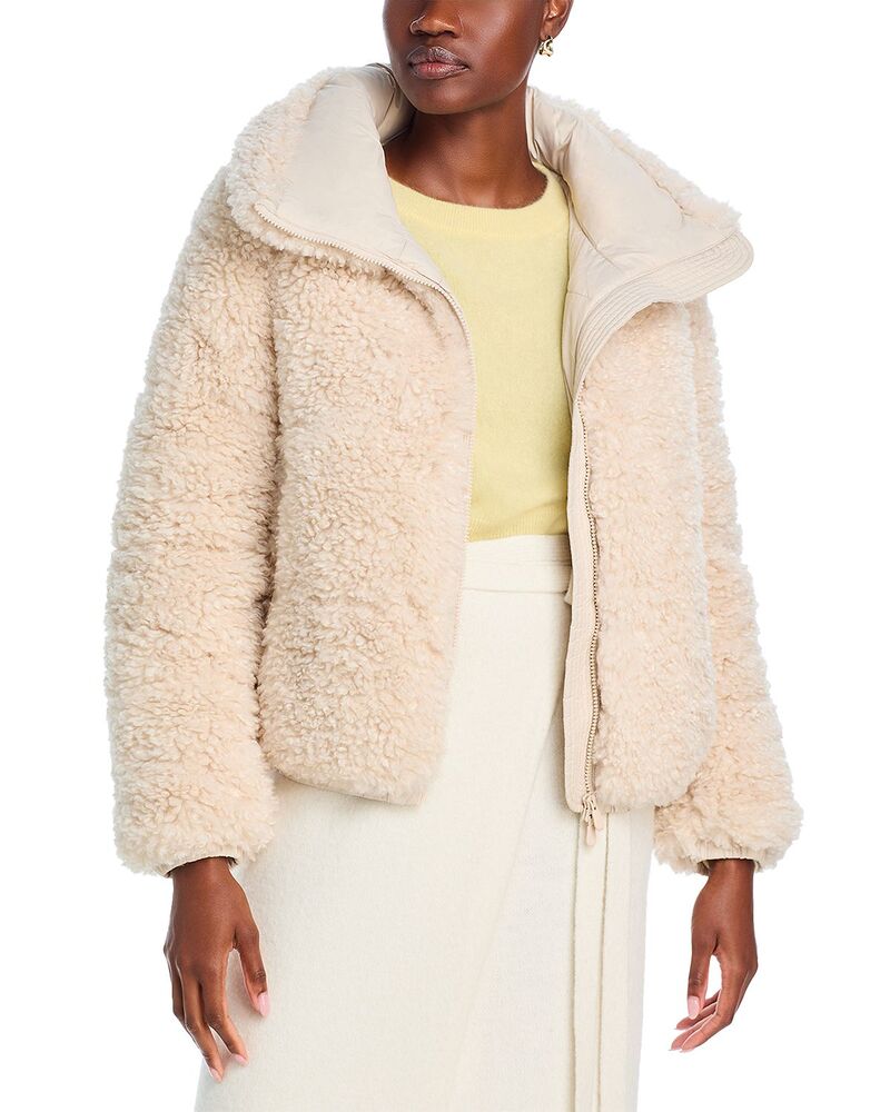 セイブ ザ ダック レディース アウター ジャケット・ブルゾン Save The Duckennie Faux Fur Puffer Jacket Shore Beige ベージュ