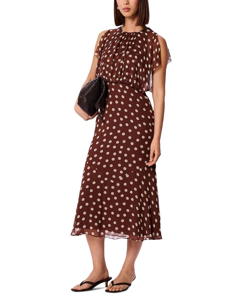 ホイッスルズ レディース トップス 衣装 点点柄 点点 刷り上げる MIDI Whistles Polka Dot Print Midi Dress Brown/Multi 赤銅色