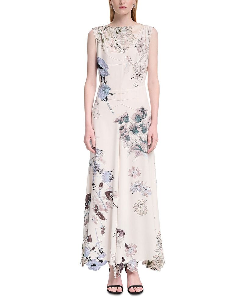 アルチュザラ レディース トップス 衣裳 地絹 Altuzarra Carrol Silk Dress Ivory Applique Flowers 象牙色