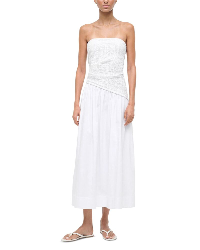 スタウド レディース トップス ワンピース STAUD Nia Dress White ホワイト