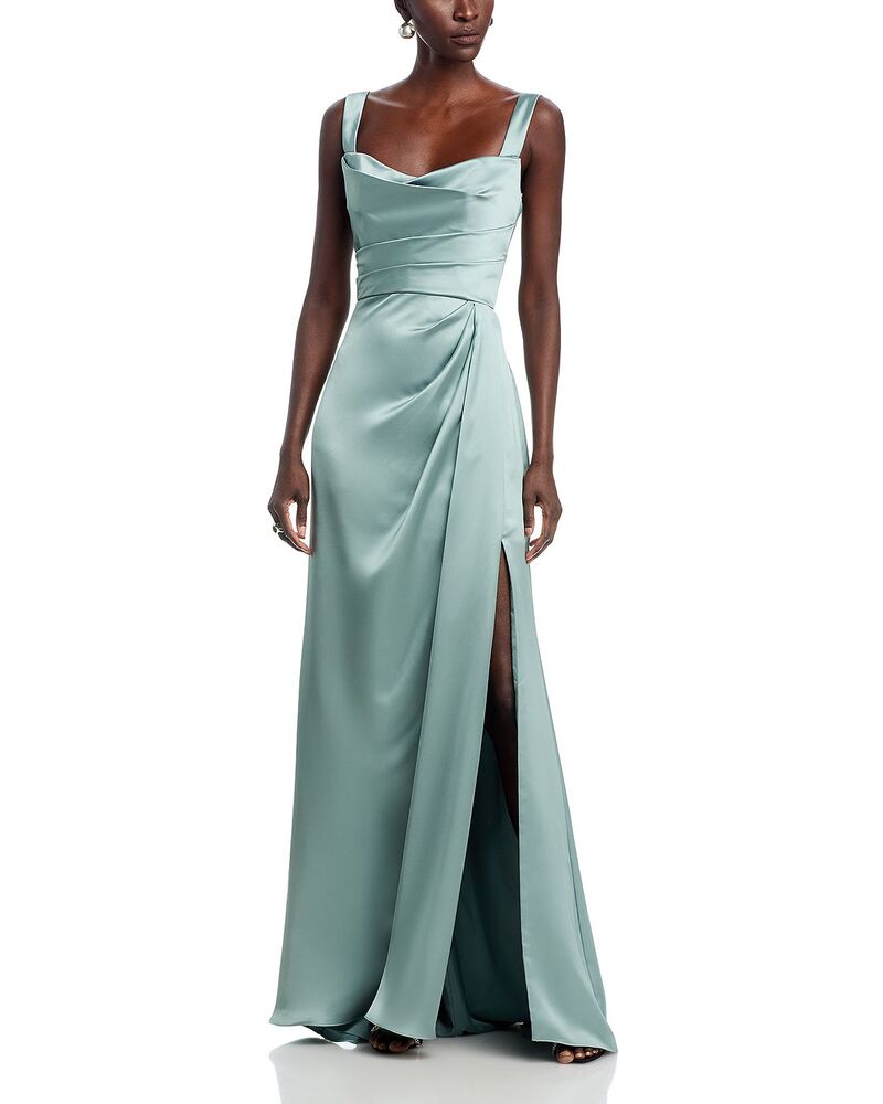 アムサール レディース トップス ワンピース ドレープ Amsale Off-the-Shoulder Draped Gown Jade